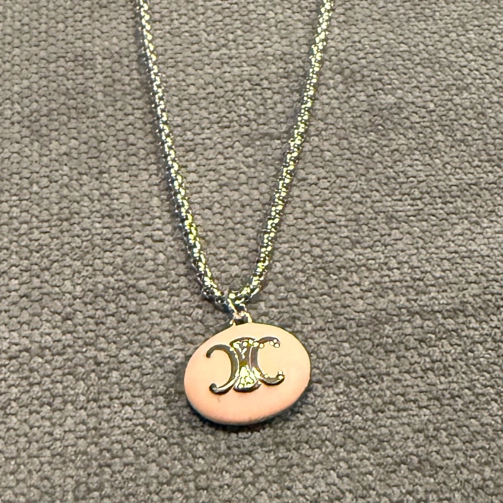Pink and Silver Triomphe Pendant Necklace